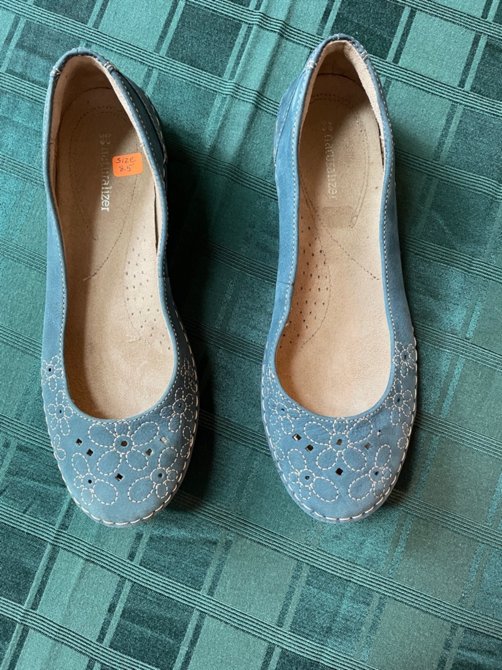Naturalizer Blue Floral Cutout Ballet Flats